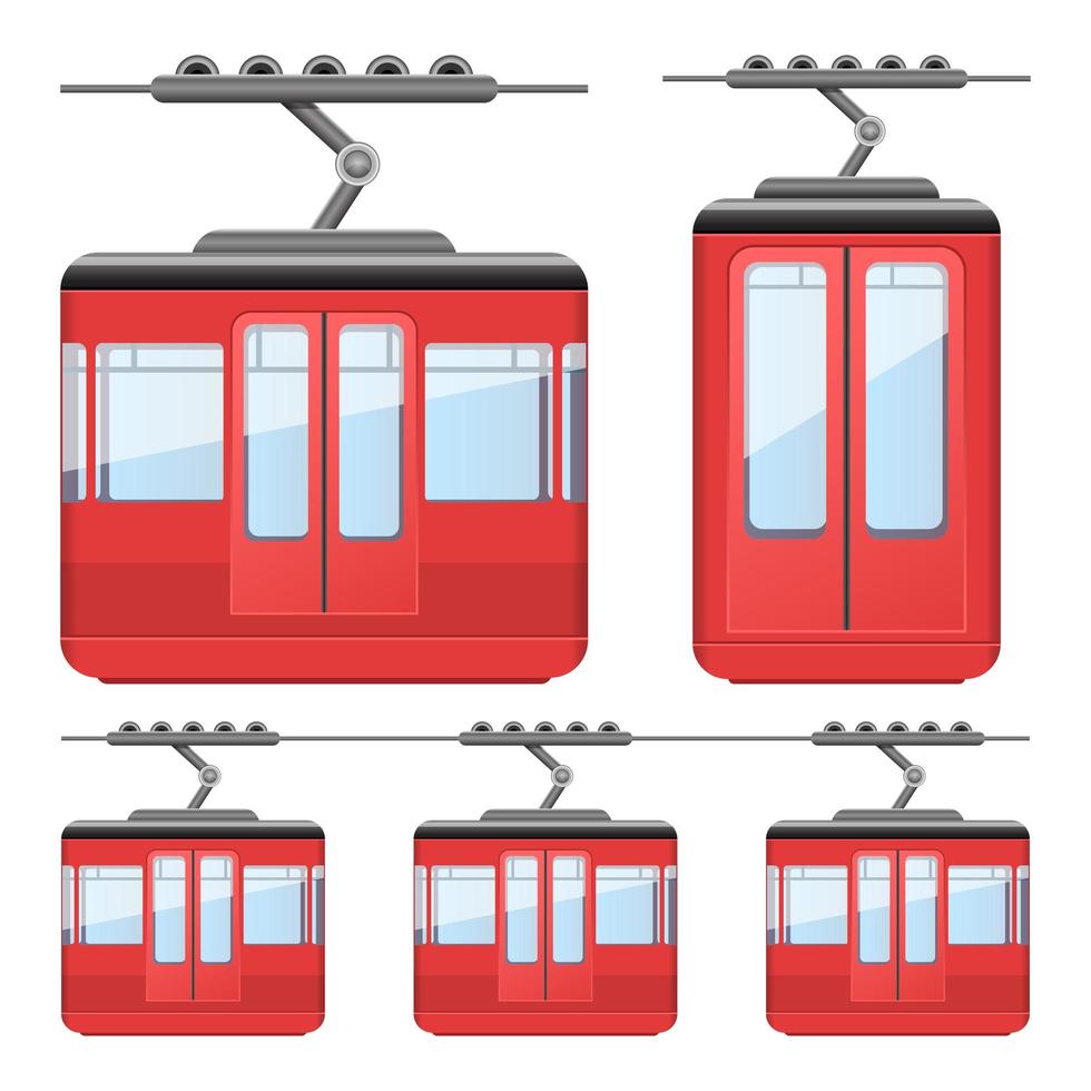 funicular de teleférico aislado sobre fondo blanco vector