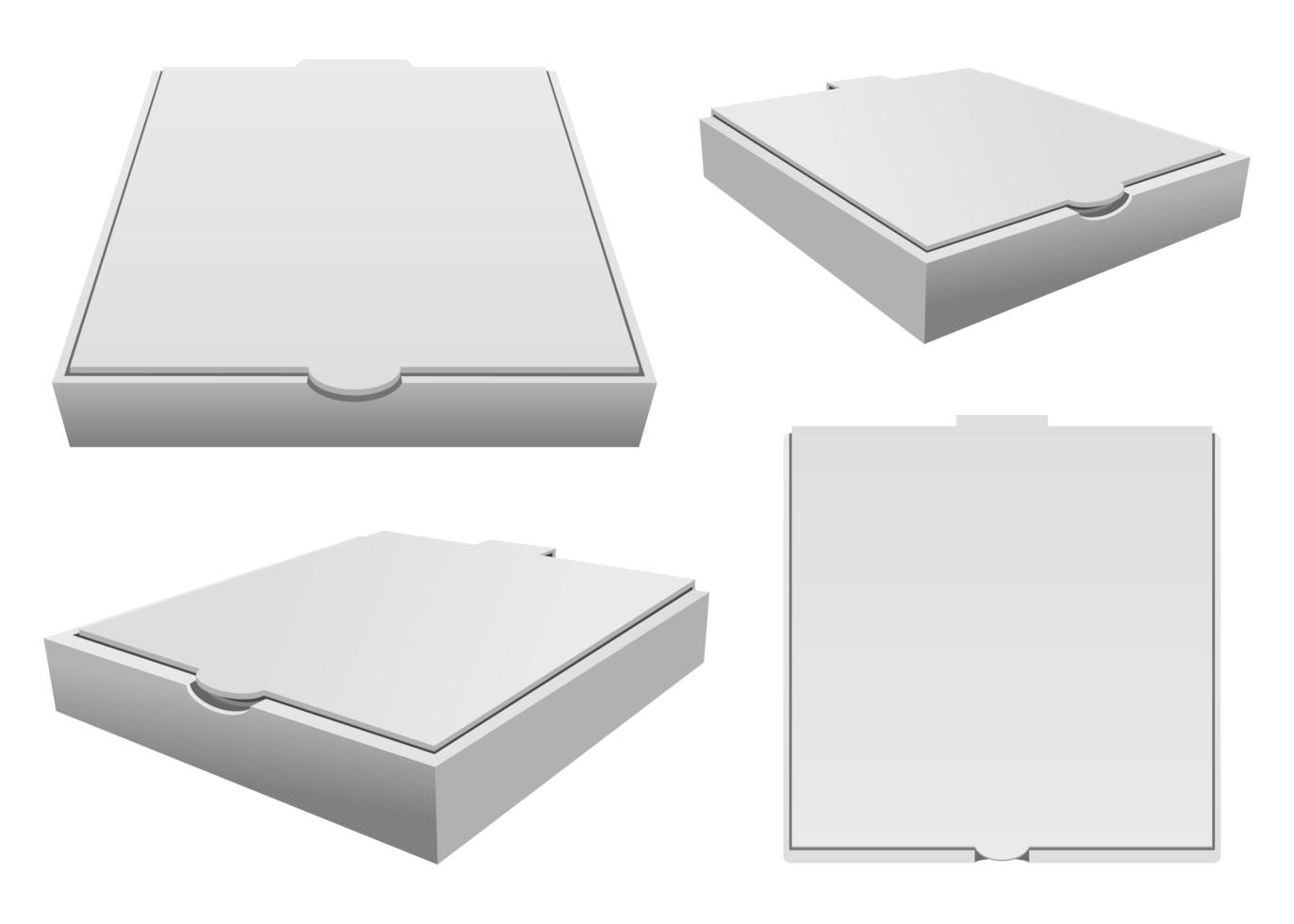 Caja de pizza aislado sobre fondo blanco. vector