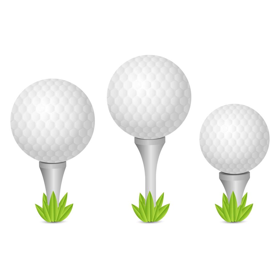 Golf balls isolated on white background vector