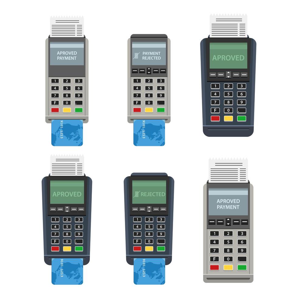Pos machine isolated on white background vector