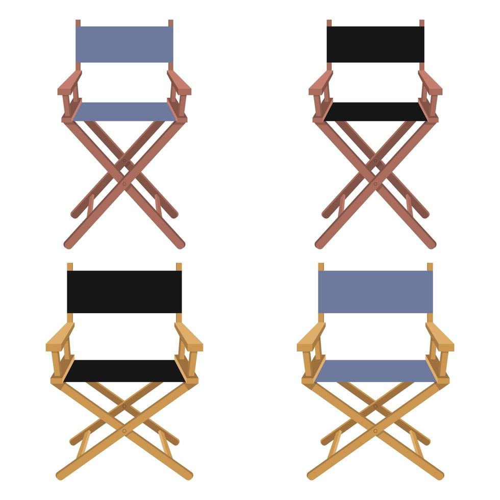 Movie director chair isolated on white background vector