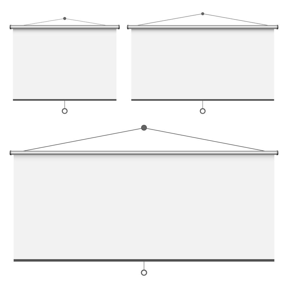 pantalla de proyección vacía aislada sobre fondo blanco vector