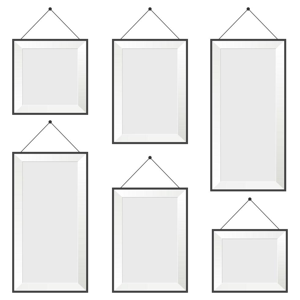 Photo frame set isolated on white background vector