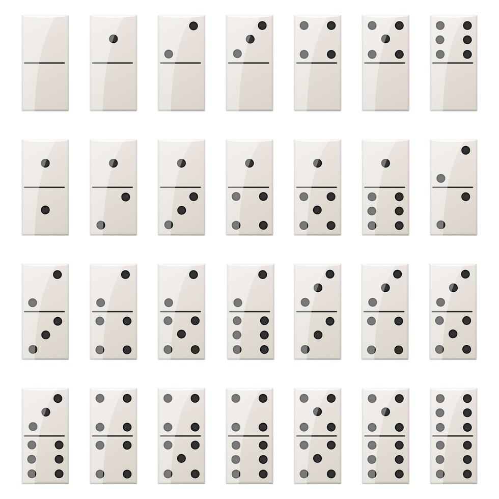 Domino pieces isolated on white background vector