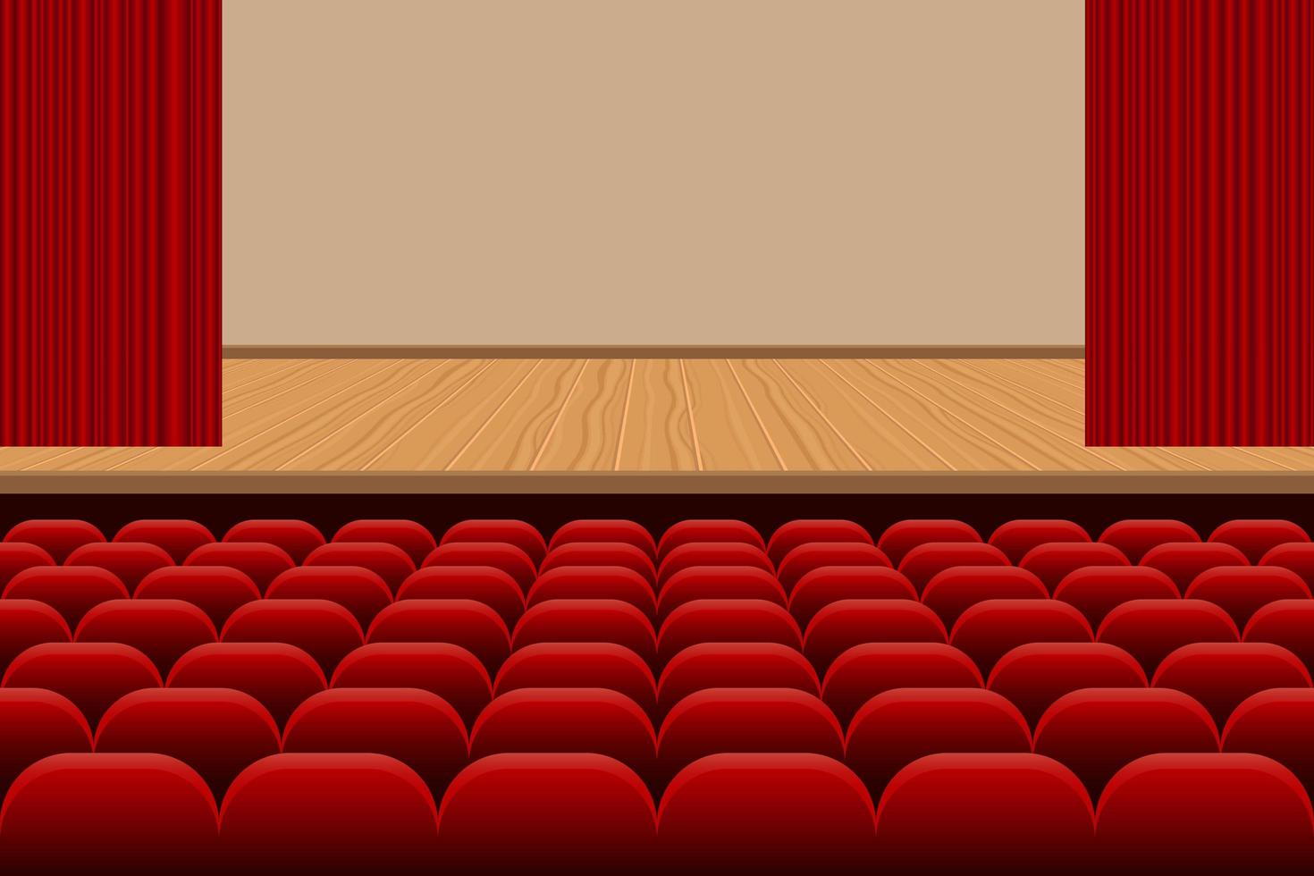 Theatre Hall With Rows Of Seats And Stage Download Free Vectors Clipart Graphics Vector Art
