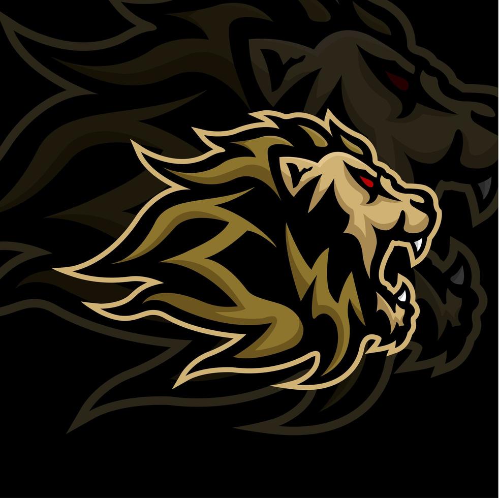 Roaring lion head mascotr vector