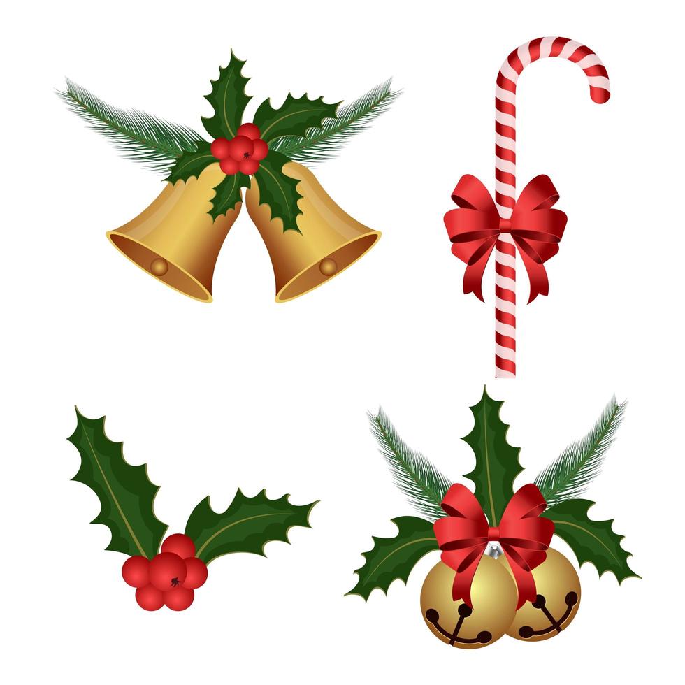 conjunto de decoración de navidad vector