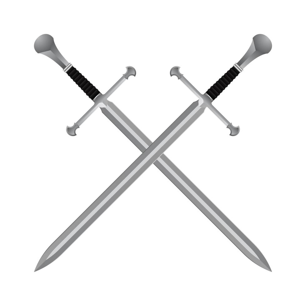 Medieval crossed swords  vector