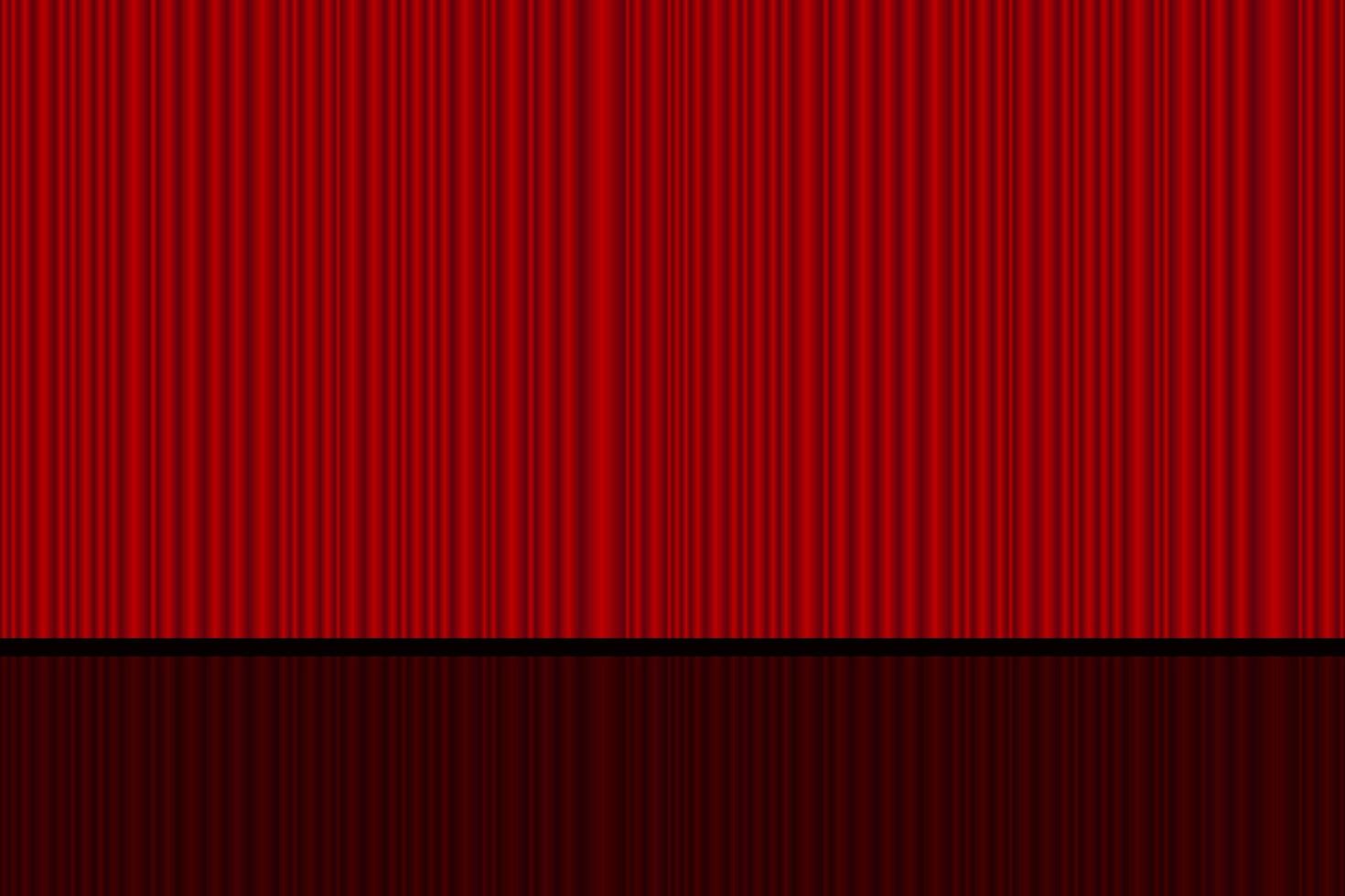 Closed red theatre curtain vector