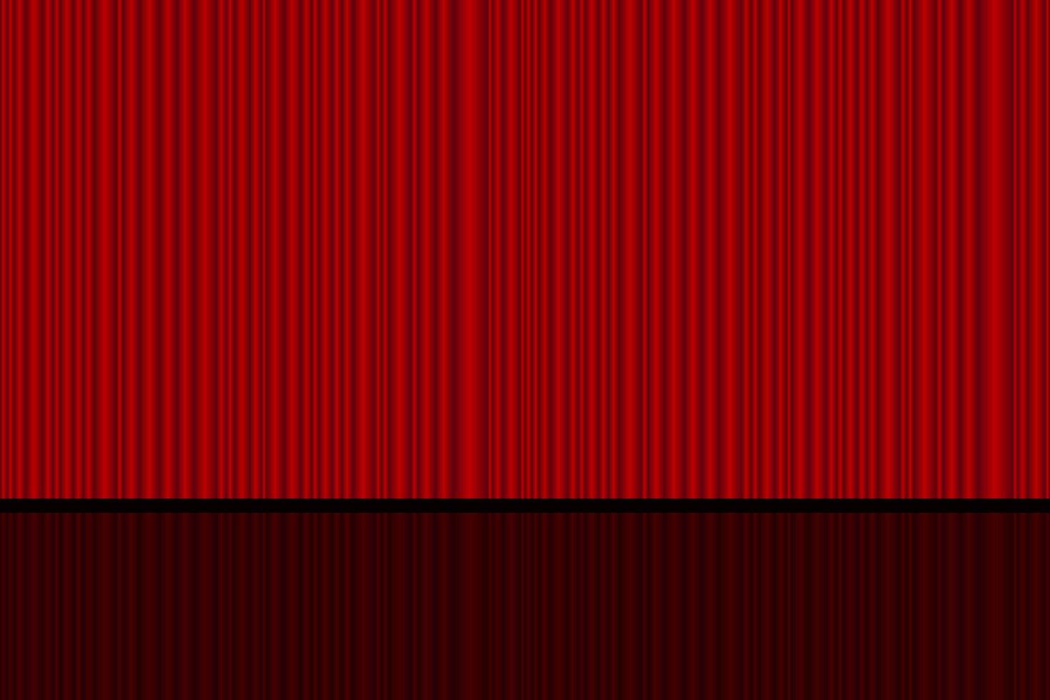 Closed red theatre curtain vector