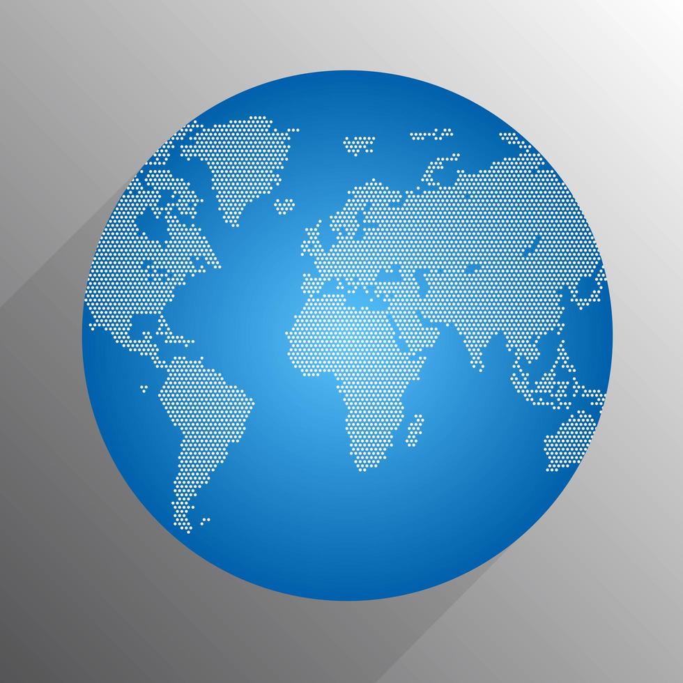 Dots digital world globe  vector