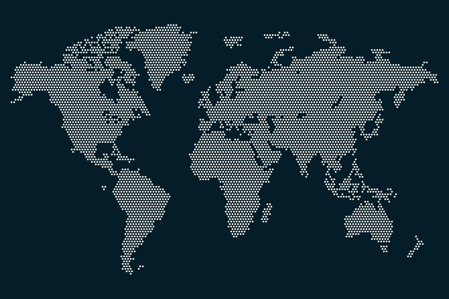 Grey dots world map  vector