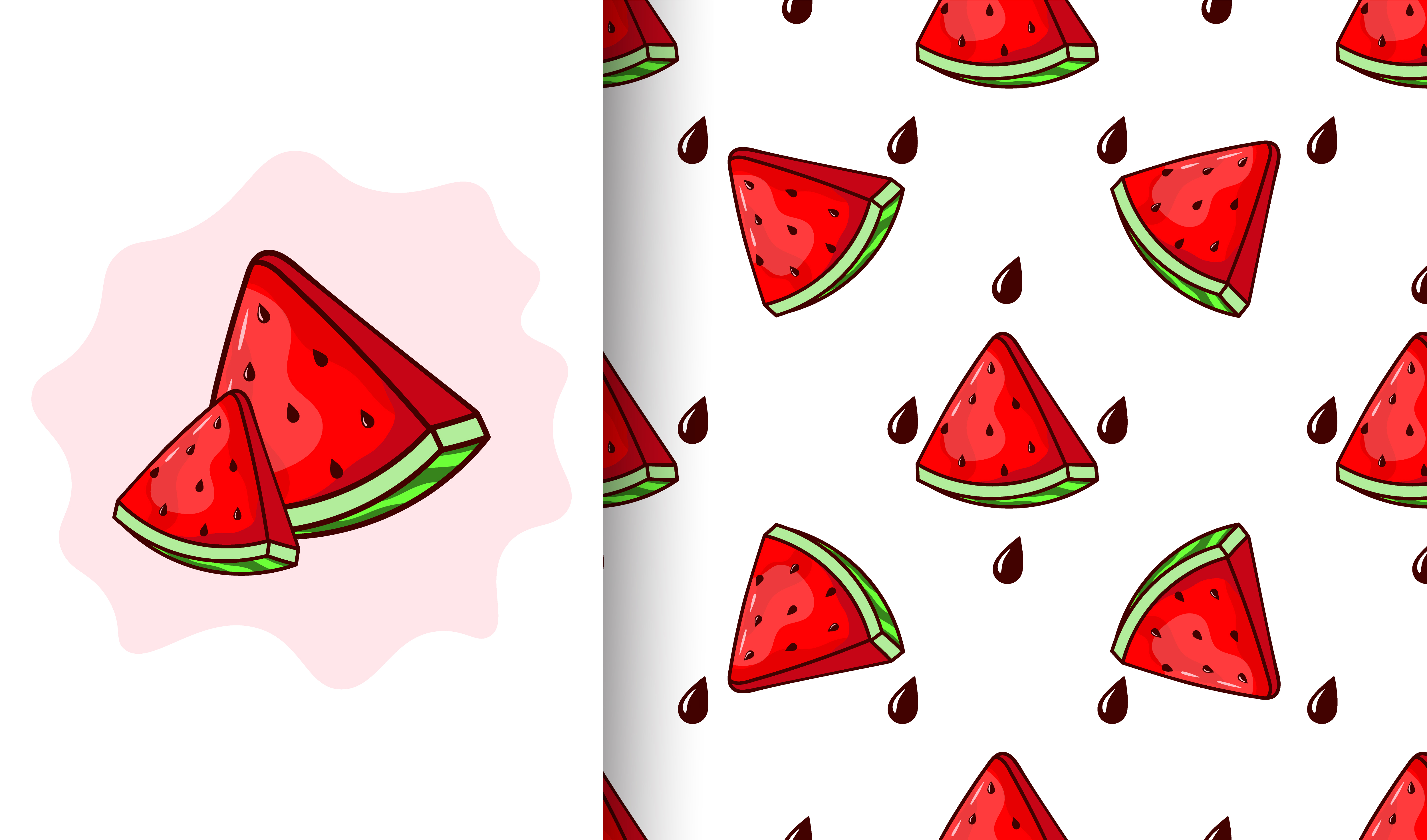 Download Watermelon and seed seamless pattern - Download Free ...