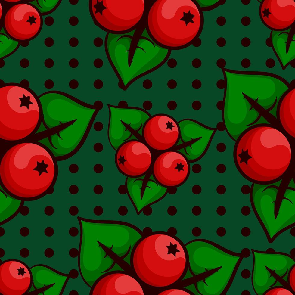 Cranberries seamless pattern vector