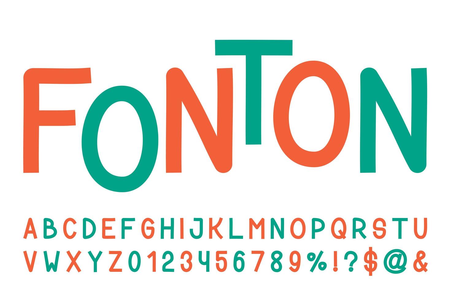 Retro line sans serif font vector