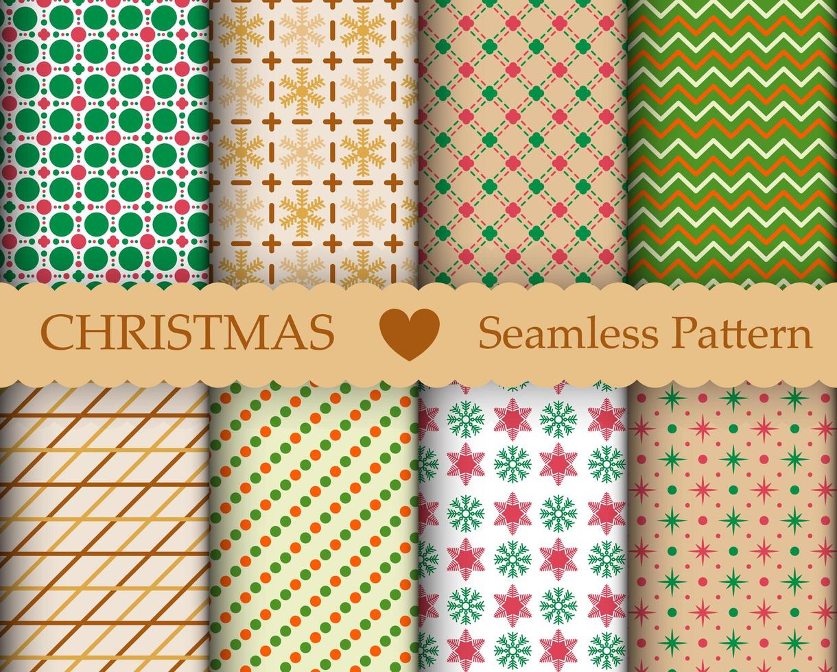 Set of seamless patterns for Christmas vector