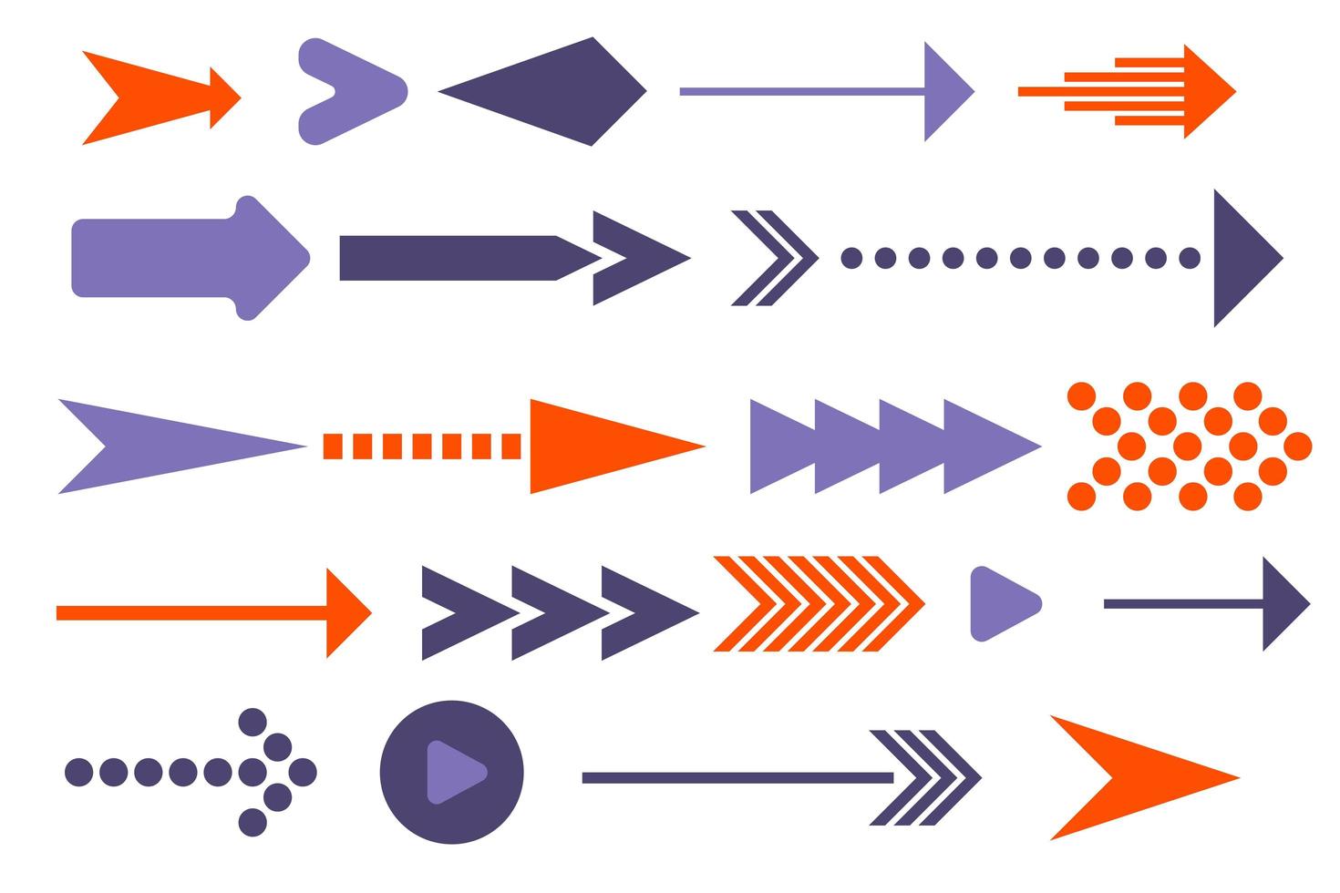 Arrows in different shapes vector