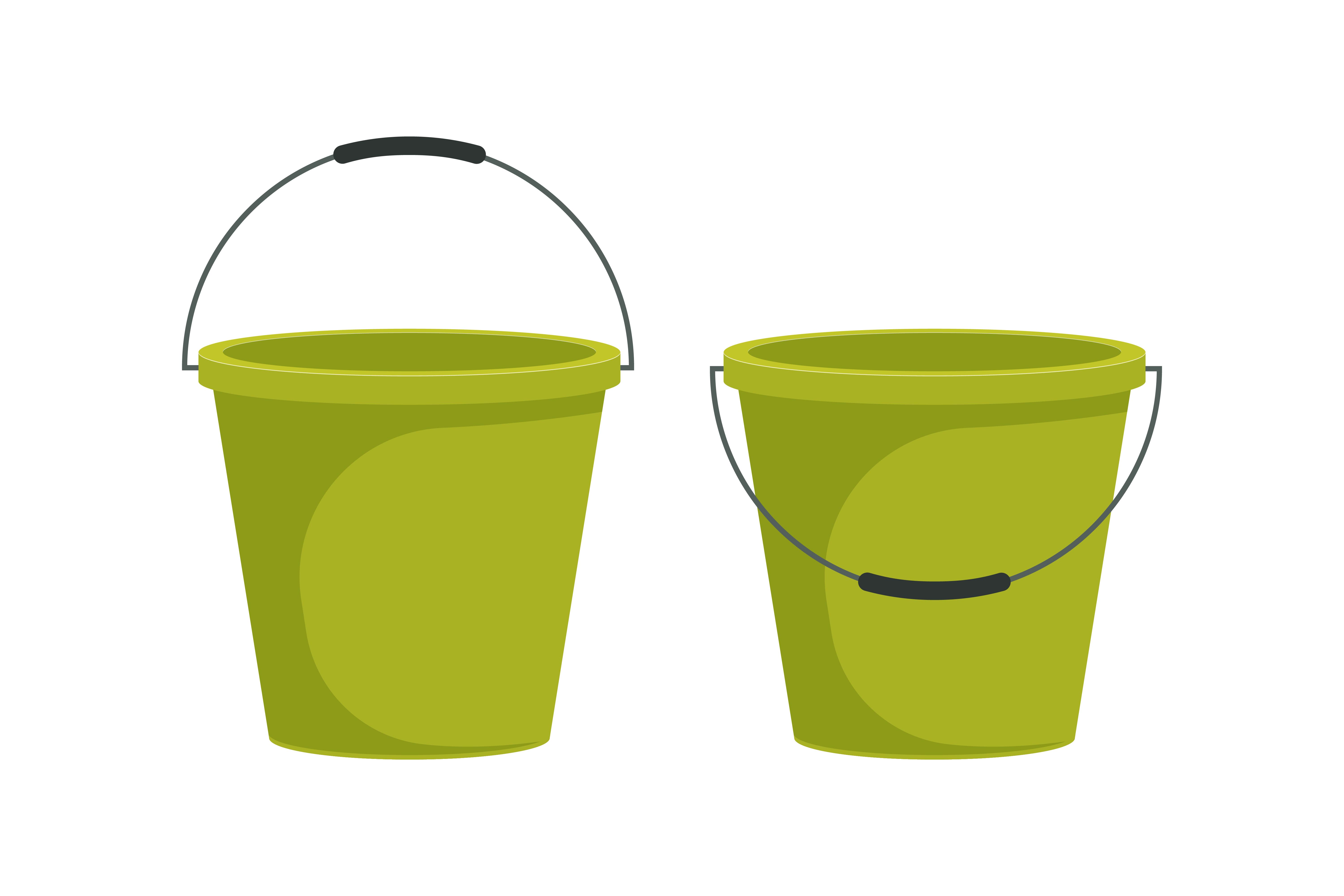 Flat green bucket set 1214248 Vector Art at Vecteezy
