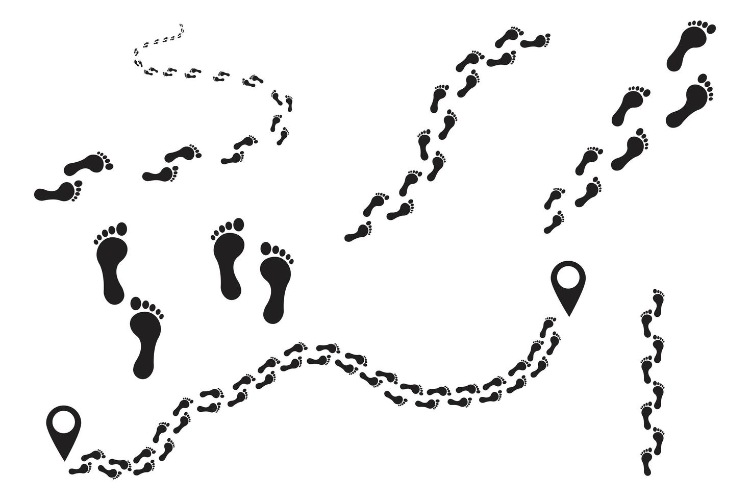 Human footprint set vector