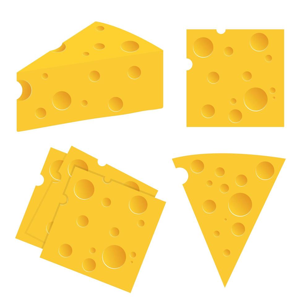 Cheese slices set  vector