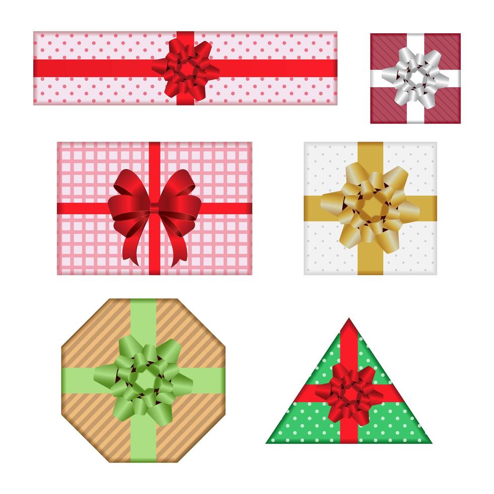 conjunto de caja de regalo decorativa vector