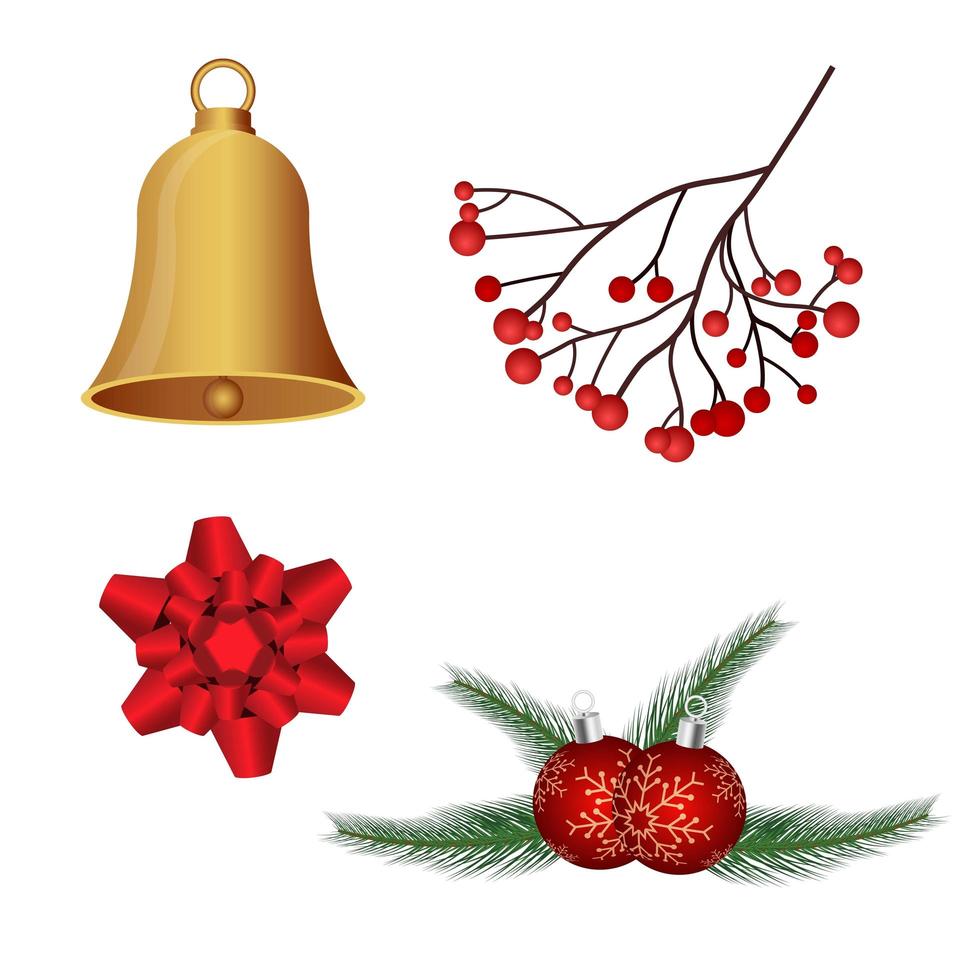 Christmas decoration holiday set  vector