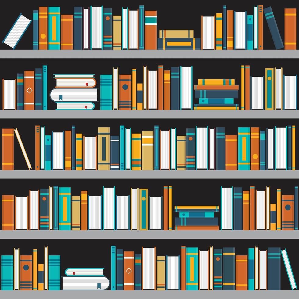 Bookshelf flat design  vector