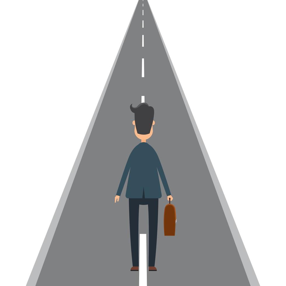 Business man on the road vector