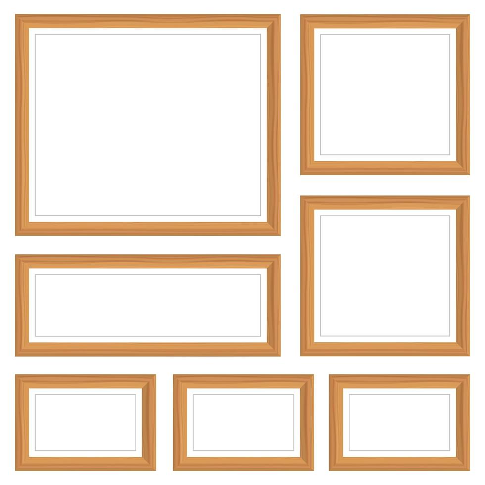 Photo frame mockup set vector