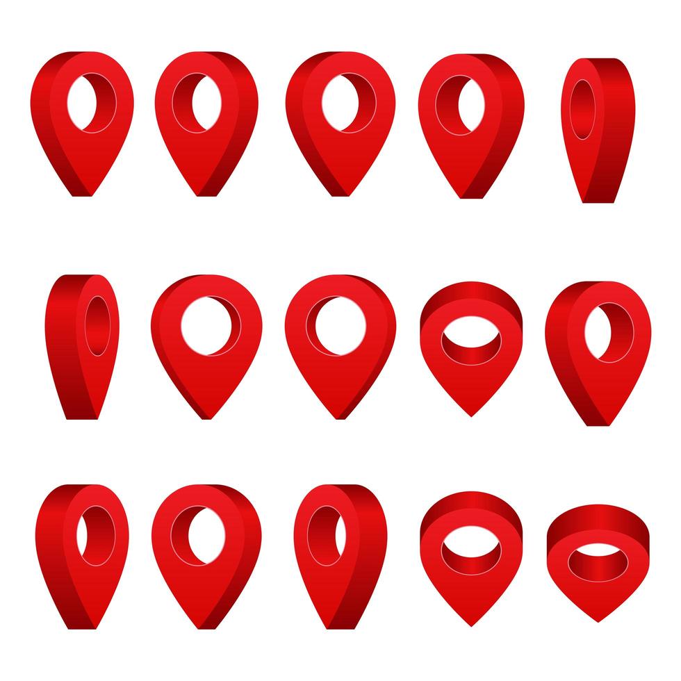 Map pointer pins set vector