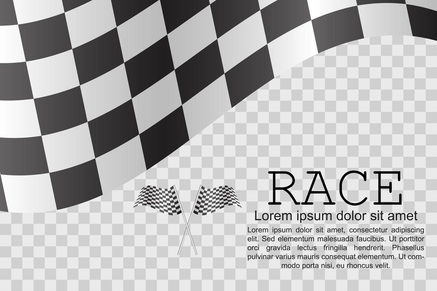 Race flags and checkered pattern design vector