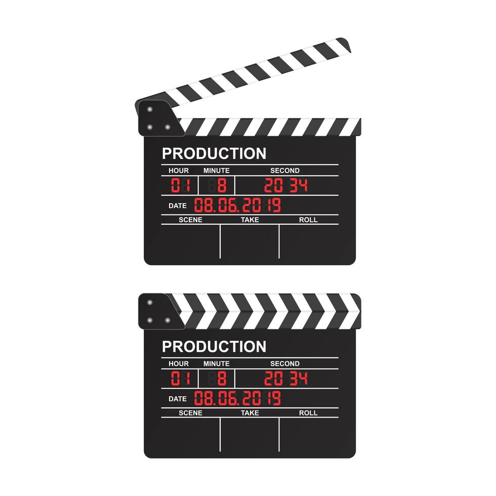 claqueta de cine en blanco vector