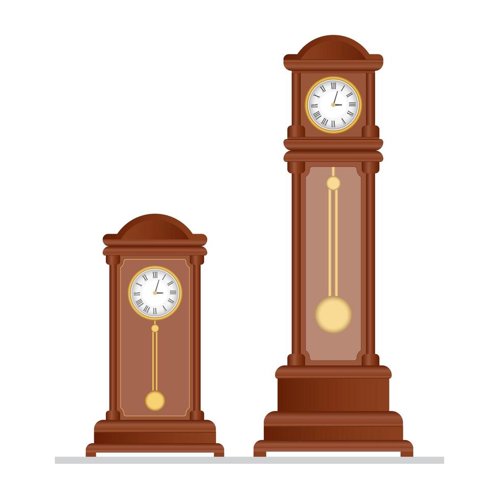 Old Clocks with Pendulums vector