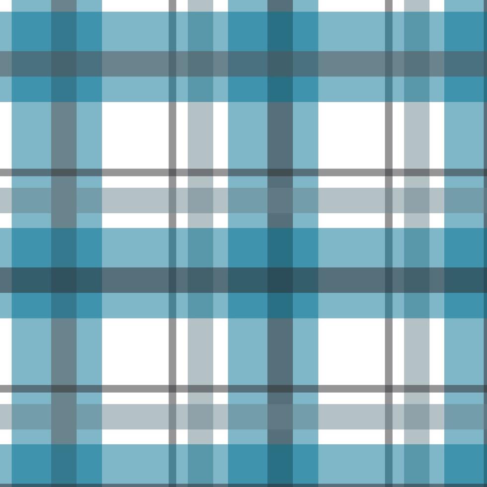 Blue, Grey, White Plaid Seamless Pattern vector