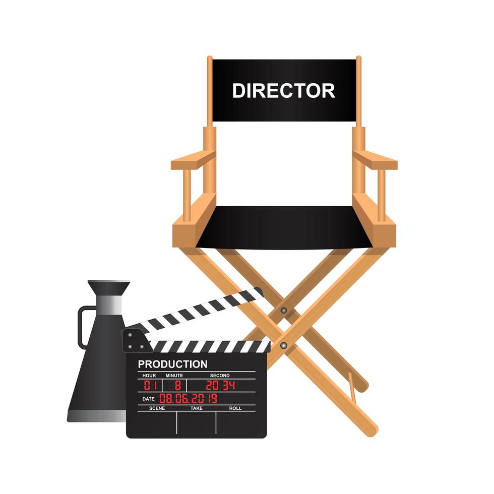 director de cine silla en blanco vector