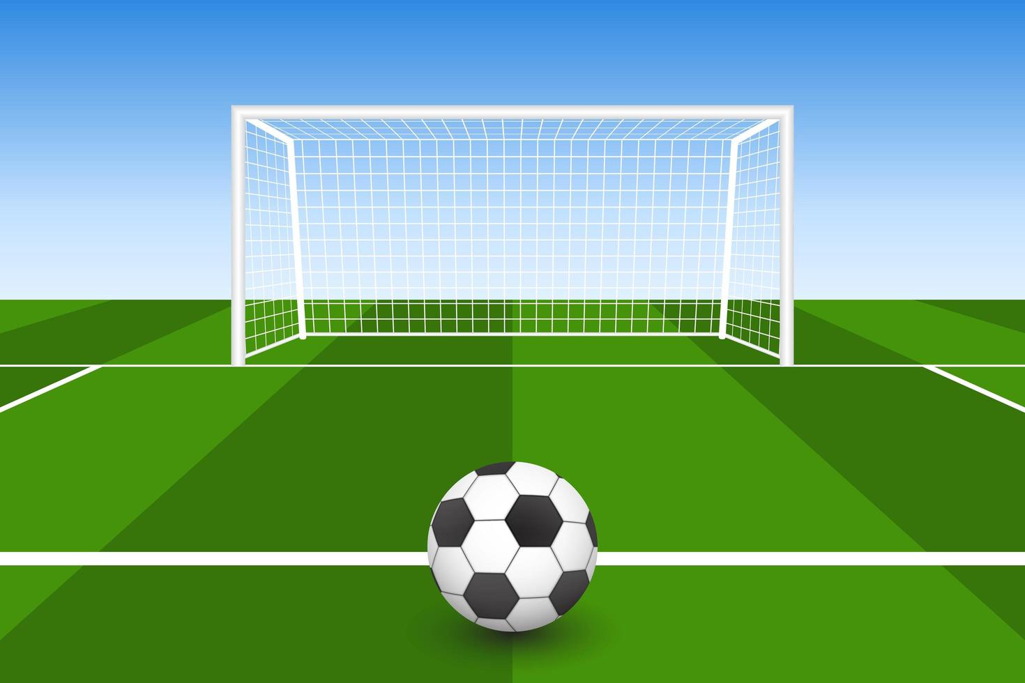 Soccer Ball on Grass in Front of Goal vector