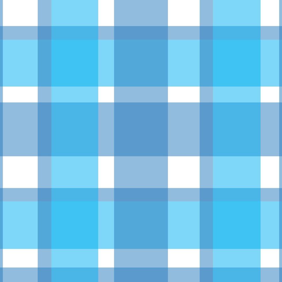 Blue, White Simple Seamless Plaid Pattern vector