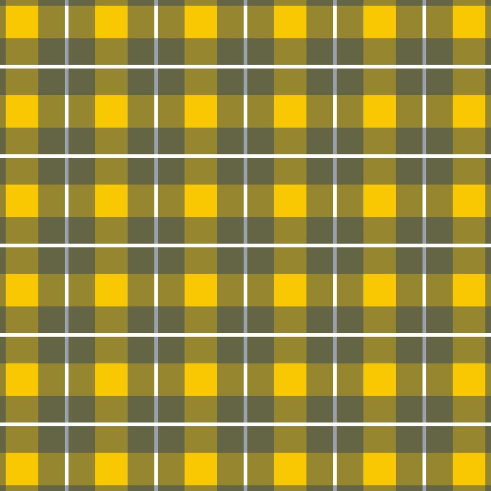 Vertical Yellow, Gray Checkered Plaid Seamless Pattern vector
