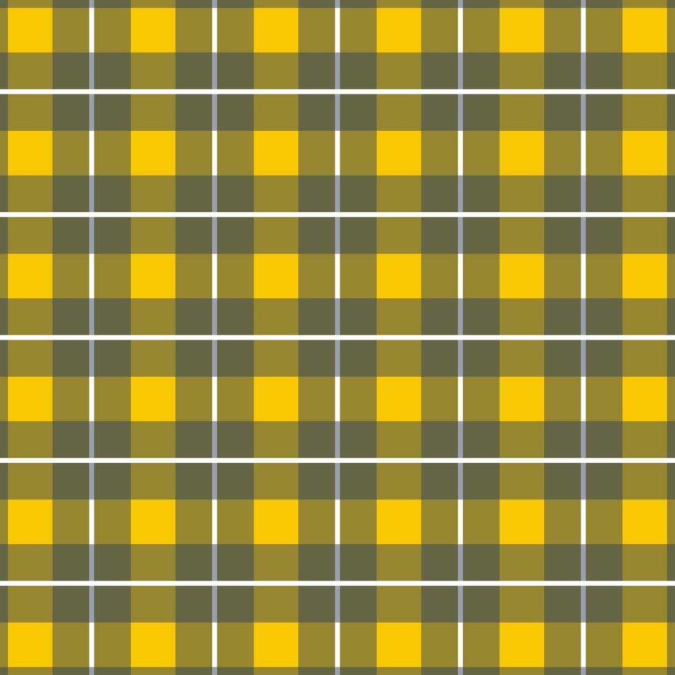 Vertical Yellow, Gray Checkered Plaid Seamless Pattern vector