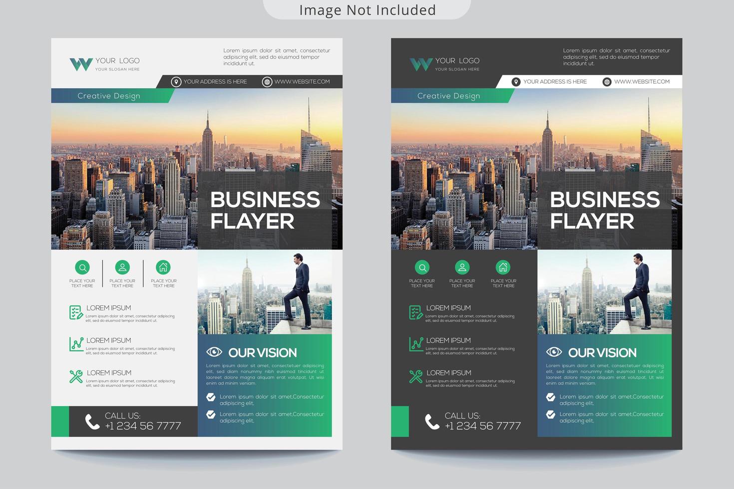 Blue Green Gradient Business Flyer vector