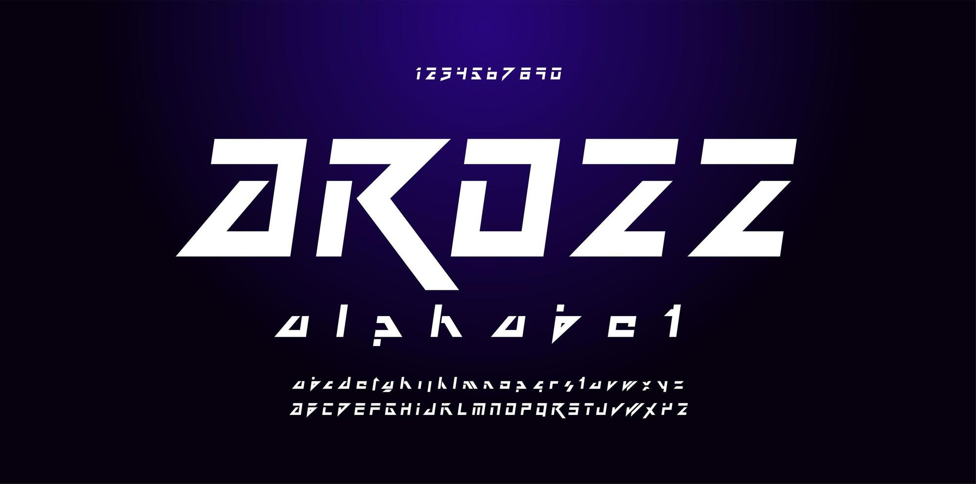 Angled futuristic font vector