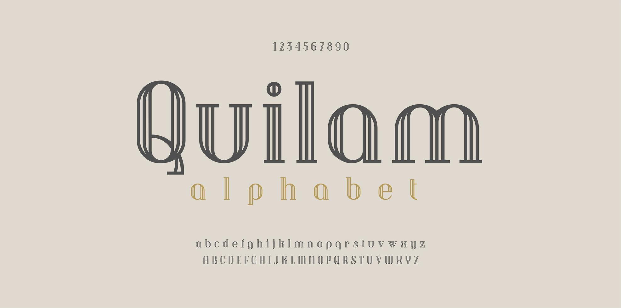 Lined Serif Fashion Font vector
