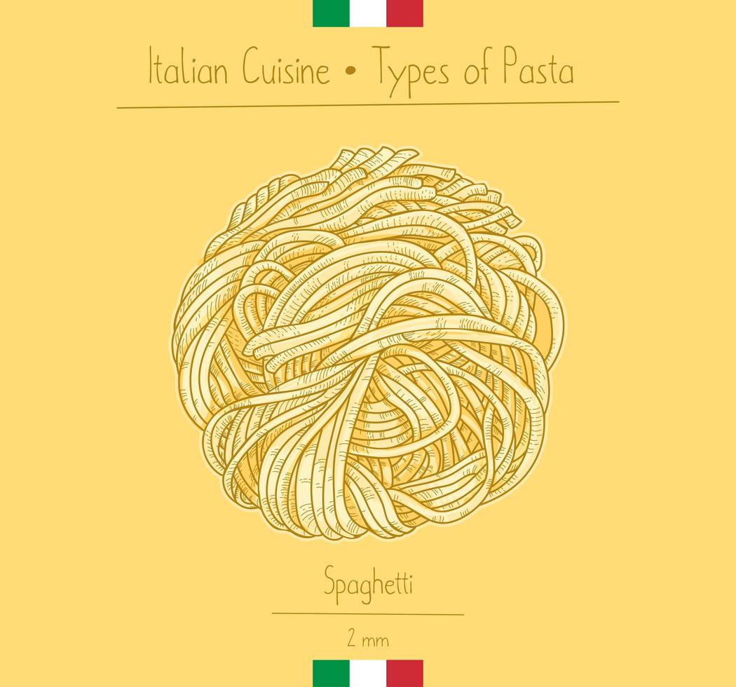 comida italiana pasta de espagueti vector