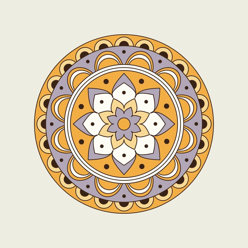 Retro Color Floral Mandala vector