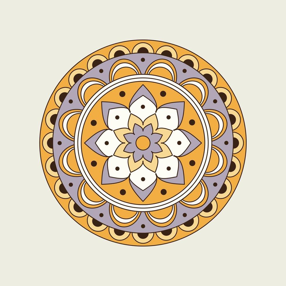 Retro Color Floral Mandala vector