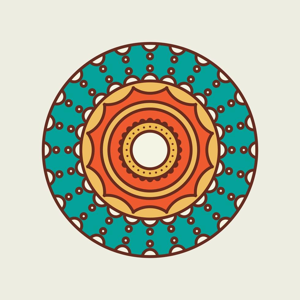 Green and Orange Decorative Circular Mandala vector