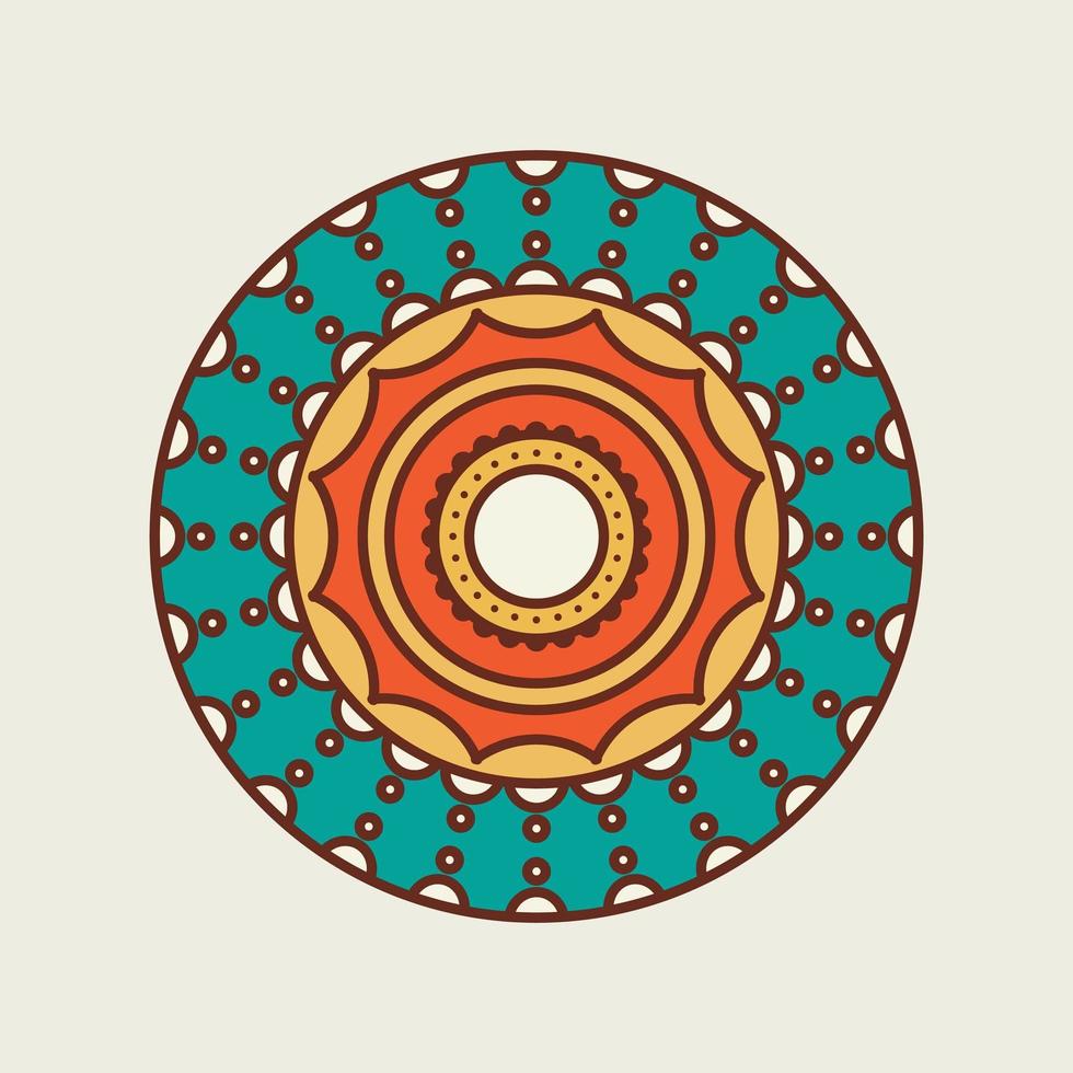 Green and Orange Decorative Circular Mandala vector