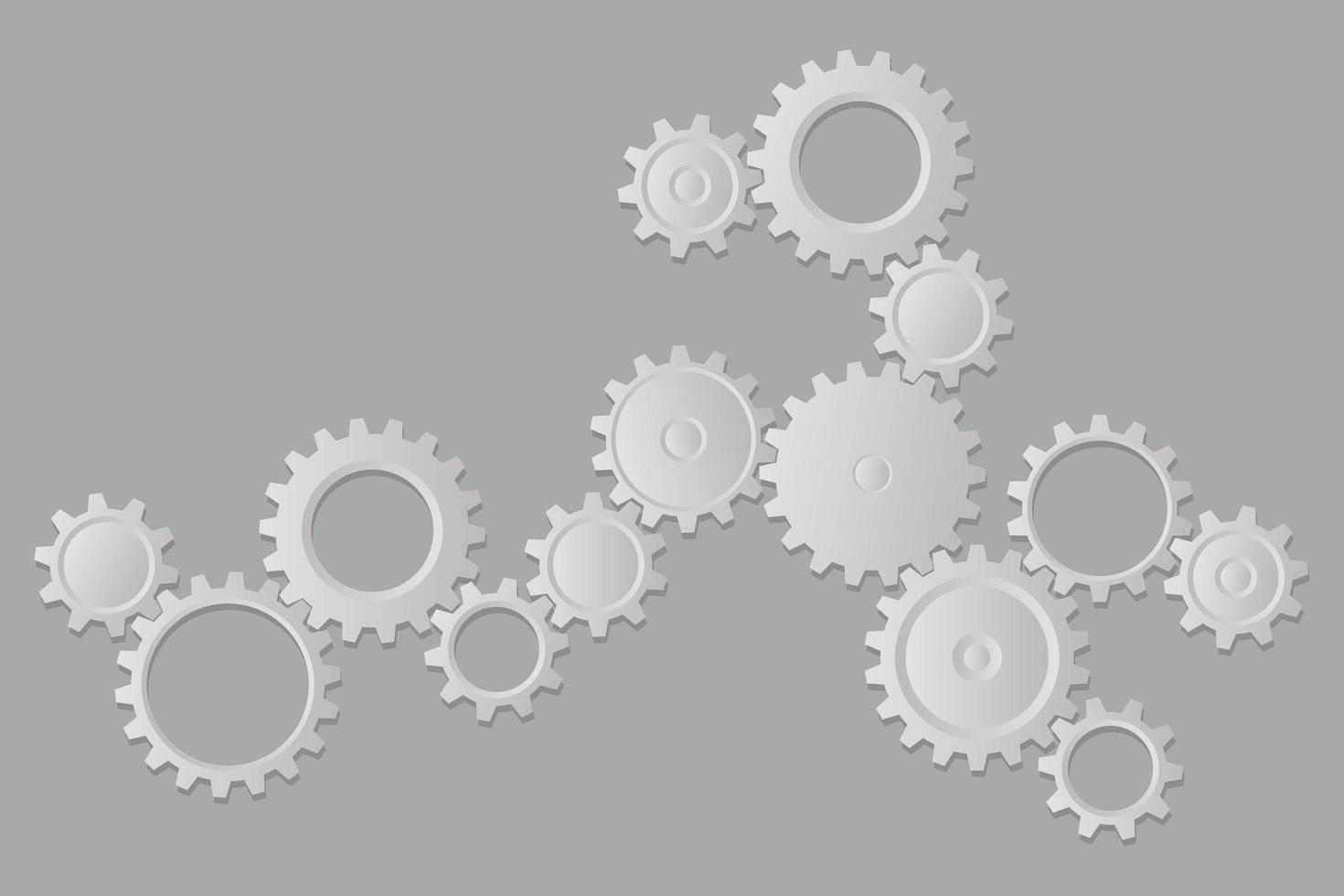 Silver Gears Wheels System vector