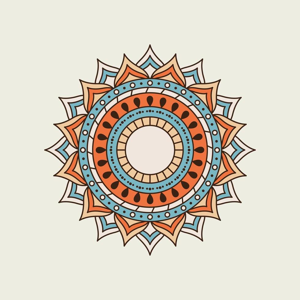 Blue and Orange Mandala with Hole in the Center vector