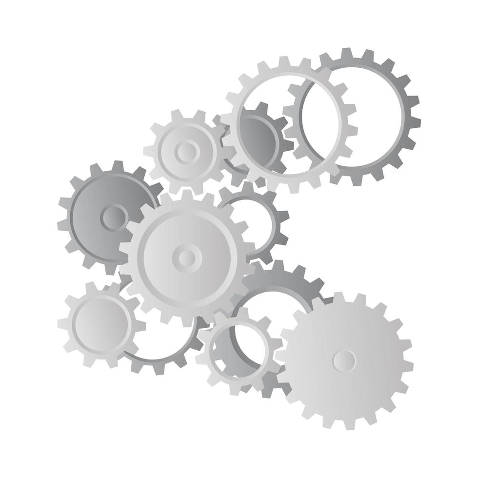 Cogs and Wheels on White vector